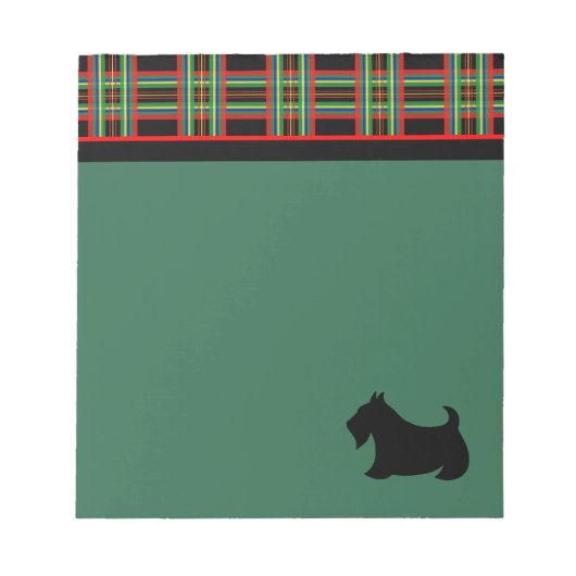 Retro zwarte Schotse Terrier notitieblok cadeau (Voorkant)