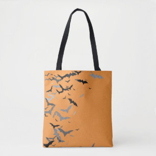 Retro Zwarte Vleermuizen pompoenen Girlie Minimal Tote Bag
