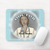 Retro zwarte vrouw dokter muismat (Met muis)