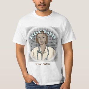Retro zwarte vrouw dokter t-shirt