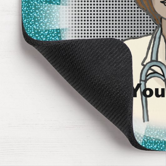 Retro zwarte vrouw verpleegkundige muismat (Hoek)