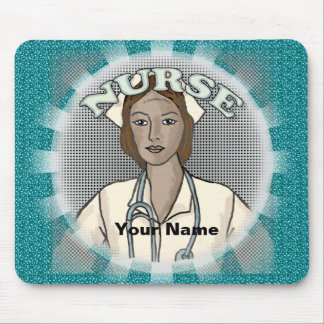 Retro zwarte vrouw verpleegkundige muismat