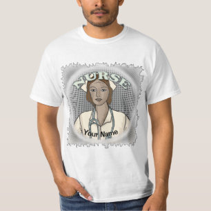 Retro zwarte vrouw verpleegkundige t-shirt