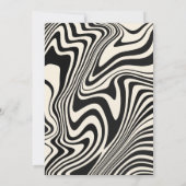 Retro Zwarte Wervelende Abstracte Patroon Kaart (Achterkant)