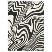 Retro Zwarte Wervelende Abstracte Patroon Klembord (Achterkant)
