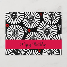 Retro zwarte witte bloemen Briefkaart