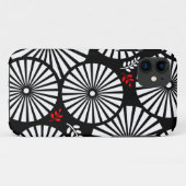 Retro zwarte witte bloemen iPhone 5 Hoesje (Achterkant (horizontaal))