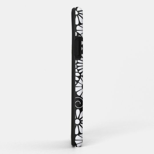 Retro zwarte witte bloemen iPhone 5 Hoesje (Achterkant/rechts)