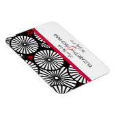 Retro zwarte witte bloemen "Save the date" Magnet Magneet (Rechterzijde)
