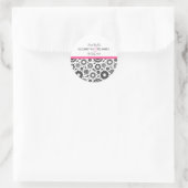 Retro zwarte witte bloemen "Save the Date"-Sticker Ronde Sticker (Tas)