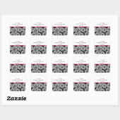 Retro zwarte witte bloemen "Save the Date"-Sticker Vierkante Sticker (Vel)
