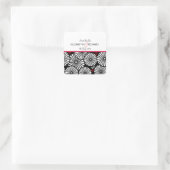 Retro zwarte witte bloemen "Save the Date"-Sticker Vierkante Sticker (Tas)