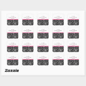Retro zwarte witte bloemen "Save the Date"-Sticker Vierkante Sticker (Vel)