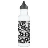 Retro zwarte witte bloemen waterfles (Rechts)