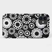 Retro zwarte witte bloemeniPhone 5 Hoesje (Achterkant (horizontaal))