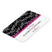 Retro zwarte witte florale "Save the date" Magnet Magneet (Linkerzijde)