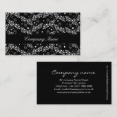 Retro zwarte witte florale Visitekaartje (Voorkant / Achterkant)