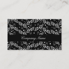 Retro zwarte witte florale Visitekaartje