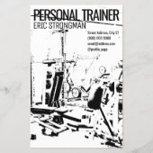 Retro  zwarte witte gym flyer (Voorkant)