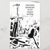 Retro zwarte witte gym flyer (Achterkant)