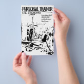Retro zwarte witte gym flyer (Hand)