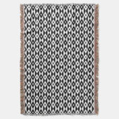 Retro Zwarte Witte Ruitjes Modern Vector Kunst Deken (Voorkant Verticaal)