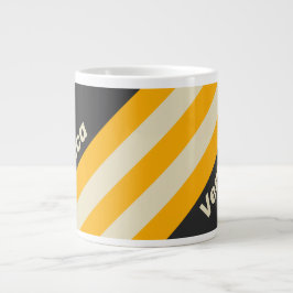 Retro Zwarte Zon Strepen met Naam Grote Koffiekop