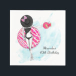 Retro zwembad 40e verjaardagsfeest servetten<br><div class="desc">Retro babe in een hoed cocktail servet voor volwassenen zwembad of zomerfeest evenementen. Uw eigen persoonlijke tekst kan worden toegevoegd.</div>