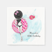 Retro zwembad 40e verjaardagsfeest servetten (Voorkant)