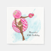 Retro zwembad 40e verjaardagsfeest servetten (Voorkant)