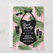 Retro Zwembad Uitnodiging voor een feestje (Voorkant)