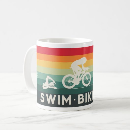 Retro Zwemfiets Run Triathlon Icon Series Koffiemok (Voorkant links)