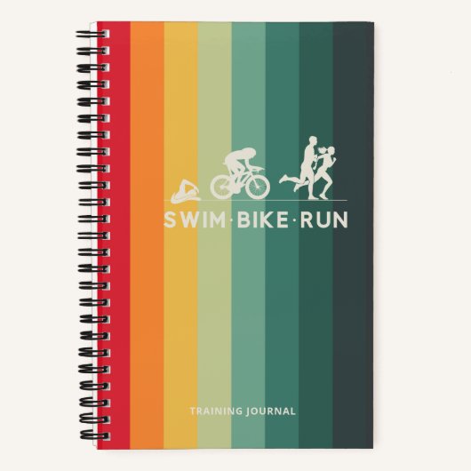 Retro Zwemfiets Run Triathlon Icon Series Notitieboek (Voorkant)