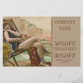 retro zwemkleding mode schoonheid zonnebank salon flyer (Voorkant)
