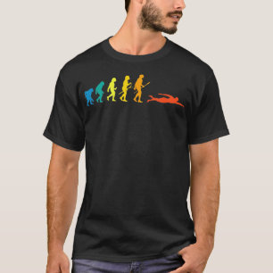 Retro zwemmen evolutie voor zwemmers zomer t-shirt