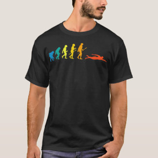 Retro zwemmen evolutie voor zwemmers zomer t-shirt