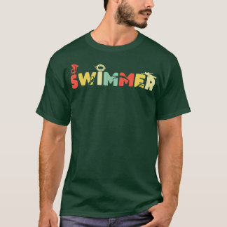 Retro Zwemmer Zwembad  Zwemventilator T-shirt