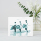 Retro  zwemschoonheid briefkaart (Staand voorkant)