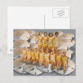 Retro  zwemschoonheid op zandvangers briefkaart (Voorkant / Achterkant)