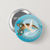 RetroAanpassen op blauw Ronde Button 5,7 Cm (Voorkant /achterkant)