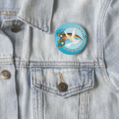 RetroAanpassen op blauw Ronde Button 5,7 Cm (In situ)