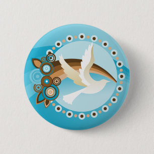 RetroAanpassen op blauw Ronde Button 5,7 Cm