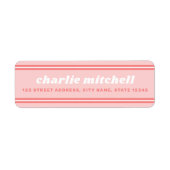 Retroaardbeiroze retouradres etiket (Voorkant)