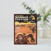 Retroastronauten in gevaar briefkaart (Staand voorkant)