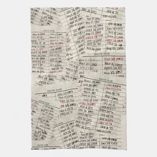 Retrobibliotheek Kaarten Theedoek (Verticaal)