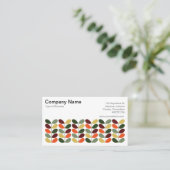 Retrobladeren 02 (crème) visitekaartje (Staand voorkant)