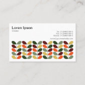 Retrobladeren 02 (crème) visitekaartje (Achterkant)