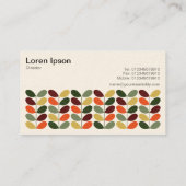 Retrobladeren 02 (crème) visitekaartje (Achterkant)