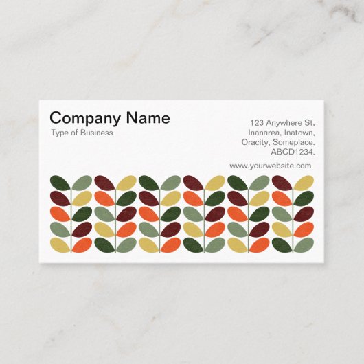 Retrobladeren 02 (crème) visitekaartje (Voorkant)