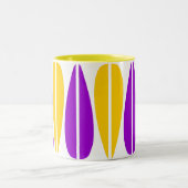 Retrobladeren - Paars en ambergeel Tweekleurige Koffiemok (Center)